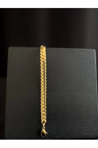 Yassı Model Snake Yılan Gold Çelik Zincir Çocuk Bileklik Metoo Serisi Çok Renkli