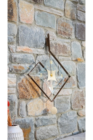 Eksen Bronz Modern Bablo Premium Duvar Saatleri Bronz