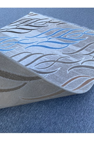 Mavi Vizon Gül Kurusu Kesme Halı 150x175 Saçaklı Akrilik Halı