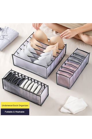 Folinda Bej Dokuma 6 Bölmeli Çekmeceli İç Giyim Kutusu - Bra, Çorap, Alt Giyim Düzenleyici Organizer Diğer