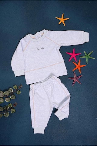 Pierre Cardin %100 Pamuk Erkek Bebek Çıtçıtlı Belden Lastikli Ikili Takım 302392 Mavi Melanj