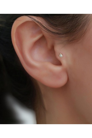 14 Ayar Altın Damla Taştragus Piercing Sarı Altın