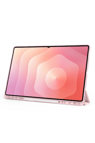 Samsung Galaxy Tab S11 Ultra Uyumlu Kılıf Tri Folding Kalem Bölmeli Katlanabilir Standlı Pu Yumuşak Kapak Kapaklı Kılıf