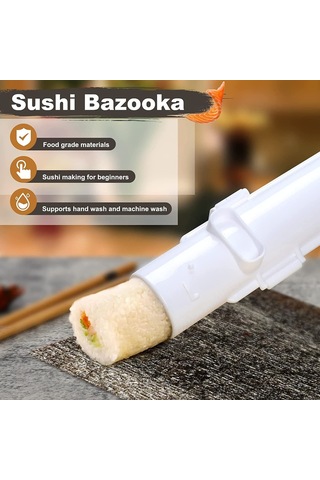 Suşi Makinesi 27 6 Cm Beyaz , Suşi Bazukası, Kendin Yap Suşi Makinesi Sebze, Et, Sarma Aleti, Mutfak Aksesuarları, Suşi Aletleri Diğer