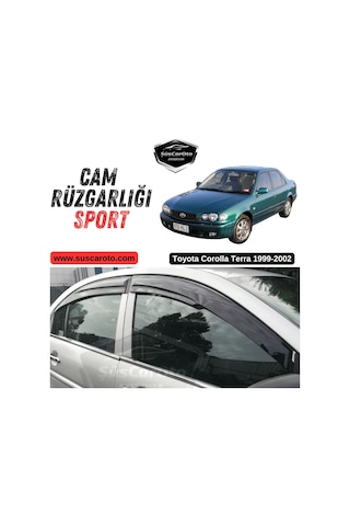 Toyota Corolla Terra 1999-2002 Uyumlu Mugen Cam Rüzgarlığı Seti Piano Black 4'lü İthal Parlak Siyah 00 Şüscaroto Aksesuar