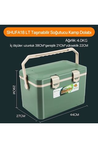 18 Lt Taşınabilir Soğutucu Kamp Dolabı Yeşil