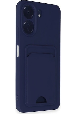 Xiaomi Poco C65 Uyumlu Arka Kamera Korumalı Kart Koyulabilen Silikon Kartlıklı Kılıf Kapak