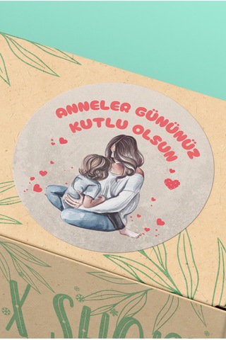Kalpli Anneler Günü Kutlu Olsun Sticker 3x3cm St2384 Çok Renkli