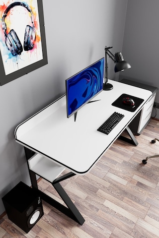 Pulsar Oyuncu Masası Çalışma Ofis Masası Gaming Masa Beyaz
