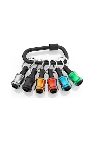 Gajeena Alüminyum Anahtar Zinciri Uzatma Kolu, 1/4 İnç Hızlı Hex Saplı, 500g Taşıma Kapasitesi, Çok Renkli, Cep Boyutu, Tornavida Ucu Tutucu Seti