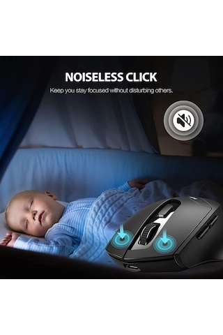 Inphıc Dr01 Bluetooth 4.0 / Bluetooth 5.0 / 2.4g Kablosuz Fare Bilgisayar Dizüstü Ergonomi Mouse