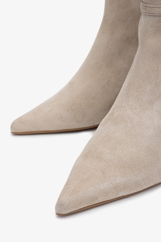 Valmenti Kadın Hakiki Deri Bej Süet Topuklu Bot 1096 9840 Bn Bot Sk25-26 Bej Suet Bej Süet