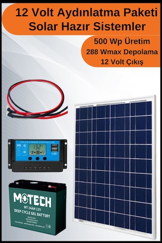 Aydınlatma Trenta Solar Paket 12 Volt-500wp