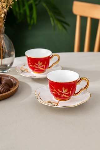 Berin 2'li Kahve Fincan Takımı Kırmızı 90 ml