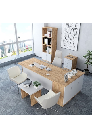 Bubble 5'li Ofis Takımı  Model 5 Çam Beyaz