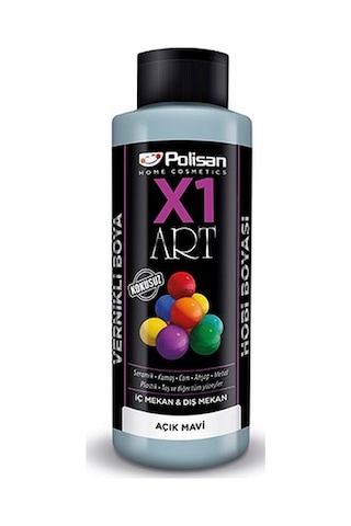 Polisan X1 Art Vernikli Hobi Boyası Açık Mavi 120 ML