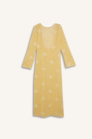 Defacto Regular Fit Uzun Kollu Dantelli Maxi Plaj Elbisesi-fall İn Love E0603ax25smyl118 Sarı