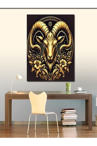Kanvas Tablo Altın Koç Burcu Motifi 50cmx70cm