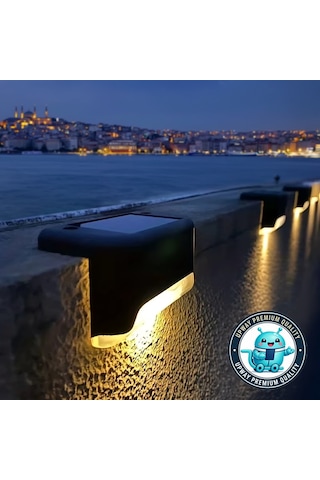 Upway 4 Lü Güneş Enerjili Merdiven Ve Bahçe Duvar Lambası Ip45 Su Geçirmez Led Aydınlatma