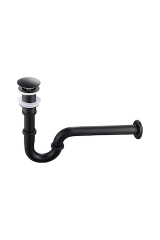 Fause Pop-up Basmalı Paslanmaz Çelik Metal Lavabo Sifonu Siyah Ksf101-b Mat Siyah