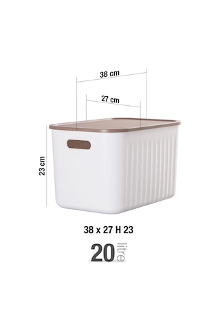 6 Adet Beyaz Dolap Düzenleyici 20 Lt Kapaklı Saklama Kutusu Sepet Oyuncak Kutusu Organizer