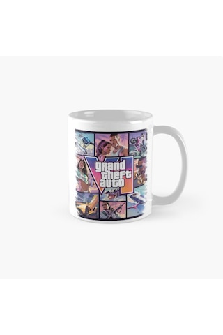 Gta 6 - Gta 5 Kupa Bardak Özel Tasarım Açık Beyaz