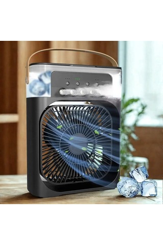 Şık Taşınabilir Usb Fan 3 Hız Modu 7 Renkli Led Işık