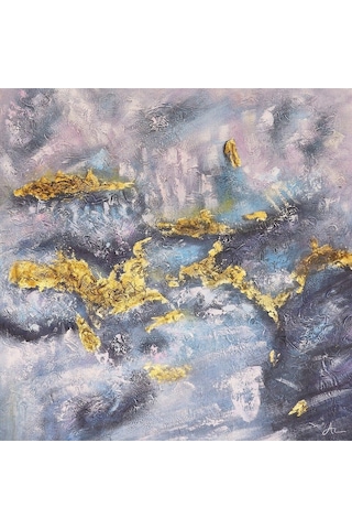 Dokulu Büyük Boy El Yapımı Yağlı Boya Tablo 123x125cm