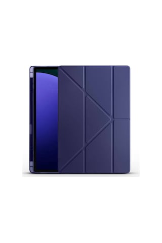 Fuchsia Galaxy Tab S11 Ultra Uyumlu Kalem Bölmeli Tri Folding Kılıf Kapaklı Kılıf