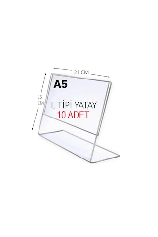 Heroglas 10adet A5 L Tipi Yatay Masa Üstü Şeffaf Pleksi / Föylük-fiyatlık-menü-broşürlük