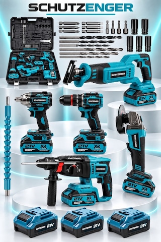 5 Makina 3 Akülü Şarjlı Darbeli Hilti Taşlama-somun Sökme Sıkma-matkap-tilki Kuyruğu Mavi 6011