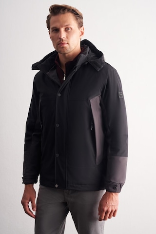 Siyah - Antrasit Kapüşonlu Yaka Bondid Yırtmaçsız Casual Mont 1007255134 Siyah - Antrasit