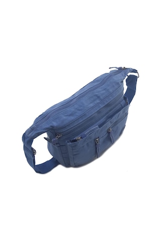 Baginn Klinkır Kadın Postacı Çanta Çok Cepli Çapraz Askılı Mavi