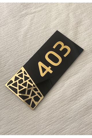Siyah & Gold Pattern Seri Kapı Numarası