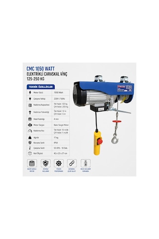 Cmc 1050 Watt Elektrikli Caraskal Vinç 125-250 Kg