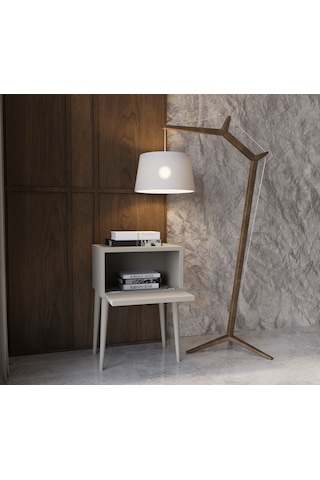 Enwood Canopus Mdf Kum Taşı Rengi Ahşap Ayaklı Tek Kapaklı Komodi