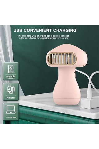 Ofis Kampı Dış Mekan, Pembe Için 500 Mah Pil Usb Şarj Edilebilir Fan 4384 Pembe