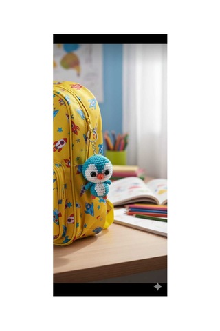 Bdphome Amigurumi Penguen Anahtarlık Mavi