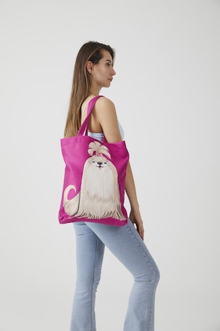 Ays Home Şirin Köpek Bez Alışveriş Plaj Omuz Çantası Fuşya