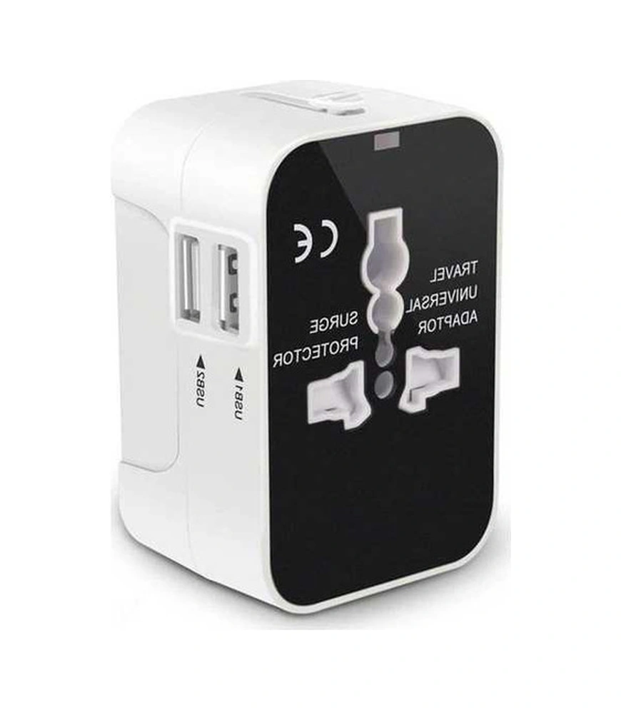 Fastbuy Global Kullanılabilir, Beyaz 2 Usb Portlu Entegre Seyahat Adaptörü - Duvar Şarj Cihazı