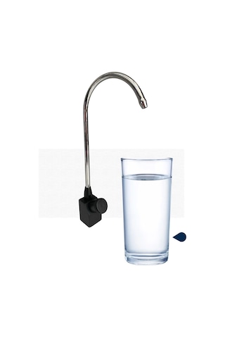 Rudi Armatür Arıtma Musluğu Aç Kapa Tek Yol Parlak Gümüş Siyah