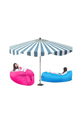 Açık Taşınabilir Tembel Su Şişme Kanepe Plaj Çim Hava Yatağı, 200 X 70cm Çim Yeşili Yeşil