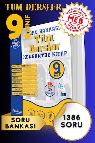 9.sınıf Tek Kitap Tüm Dersler Soru Bankası Konsantre - Maarif Model