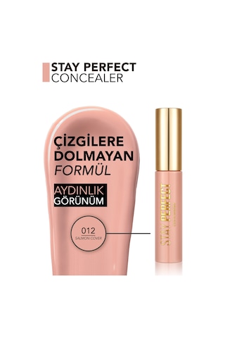 Flormar  Stay Perfect Yüksek Pigmentli & Yarı Mat Bitişli Likit Kapatıcı 012salmoncover