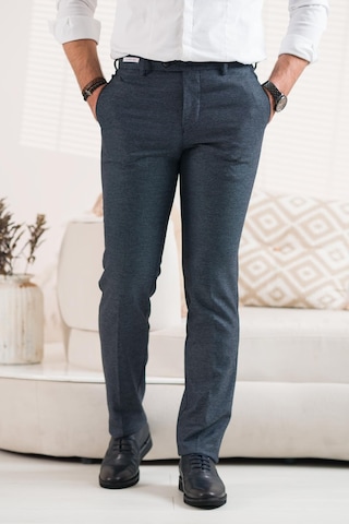 Ecer Regular Fit Kuş Gözü Desenli Erkek Kumaş Pantolon Lacivert