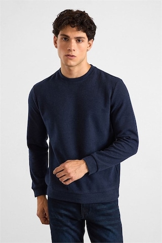 Süvari Lacivert Regular Düz Baskısız Selanik Bisiklet Yaka Sweatshirt Ssw2013700003-m09