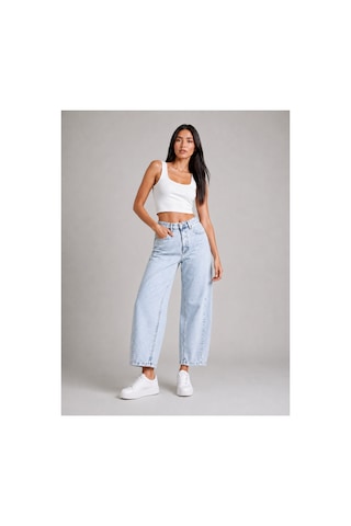 Bluemarlin Buz Kar Yan Pens İşlemli Parçalı Tam Kalıp Baggy Jeans Buz Kar