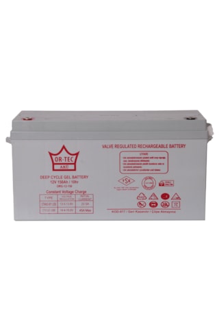 Ortec 12v 150ah Solar Sistem Jel Akü