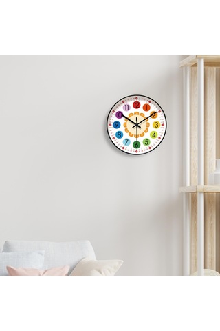 Homyl Çocuklar Duvar Saati Zamanı Söyleyen Öğretim Benzersiz ÇOk Renkli