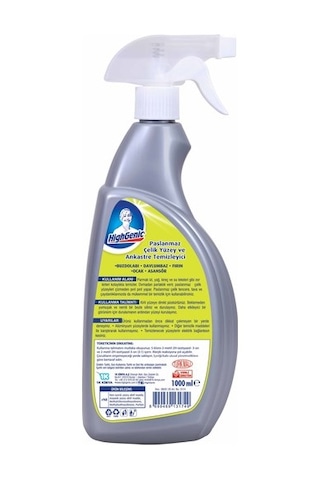 HighGenic Paslanmaz Çelik Yüzey ve Ankastre Temizleyici 1000 ml